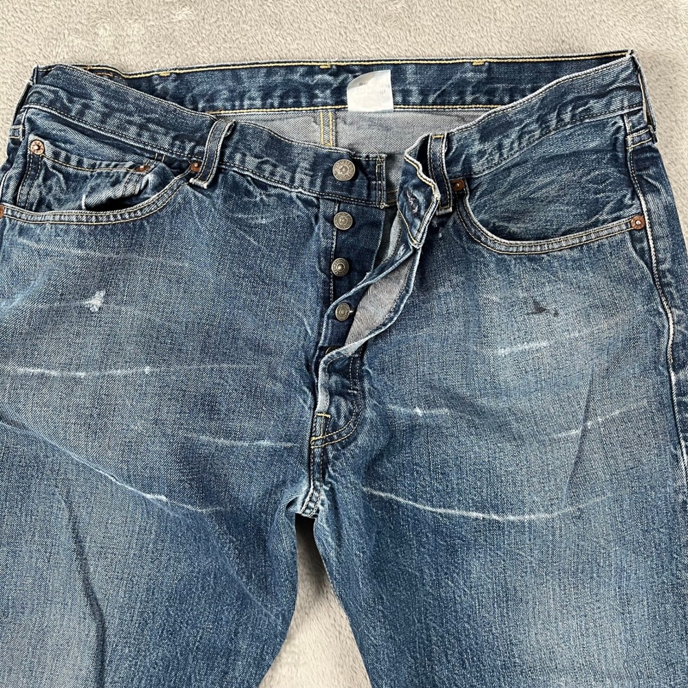 Levi's 501 Button Fly Jeans Mens 38x32 Mexico WPL 423 Distressed Y2K - Picture 4 of 13